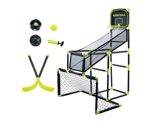 Дитячий ігровий набір 3 в 1 inSPORTline SCS510, 130 x 100 см, чорно-зелений