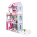 Ляльковий будиночок дерев'яний рожевий для дітей 3+ аксесуари меблі + 3 поверхи