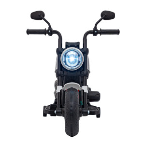 Дитячий акумуляторний мотоцикл Чоппер FASTER Білий + FM Радіо + Аудіо панель + LED