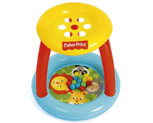 Манеж Fisher Price + м'ячі Bestway 93541, 89 x 89 x 84 см - різнокольоровий