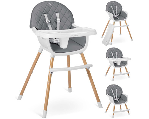 Стільчик для годування Nukido Lilo 63 х 64 х 93 см - сіро-білий