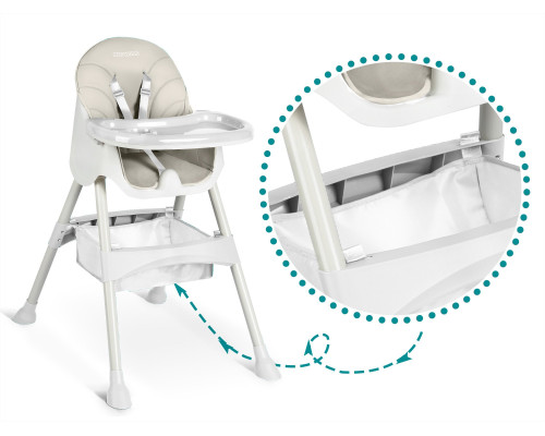 Стільчик для годування зі столиком Ricokids Milo 79 х 62 х 94 см - бежево-білий