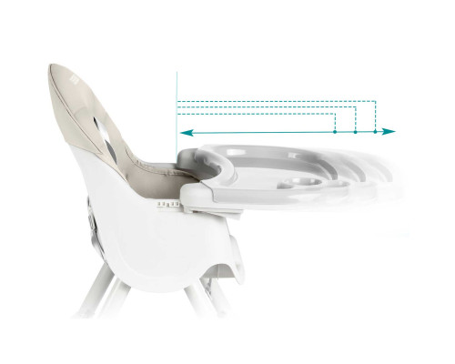 Стільчик для годування зі столиком Ricokids Milo 79 х 62 х 94 см - бежево-білий