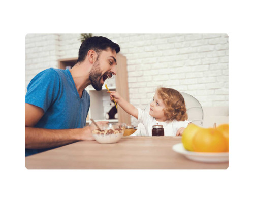 Стільчик для годування зі столиком Ricokids Milo 79 х 62 х 94 см - бежево-білий