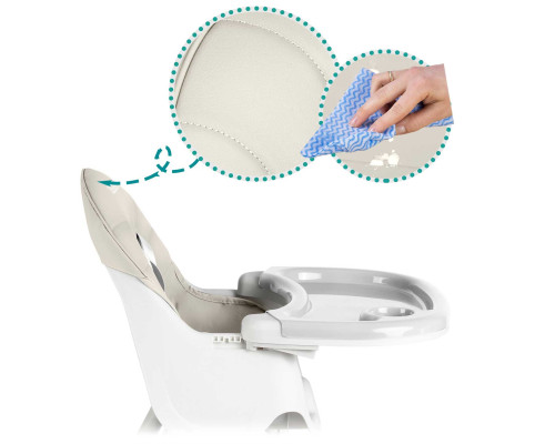 Стільчик для годування зі столиком Ricokids Milo 79 х 62 х 94 см - бежево-білий