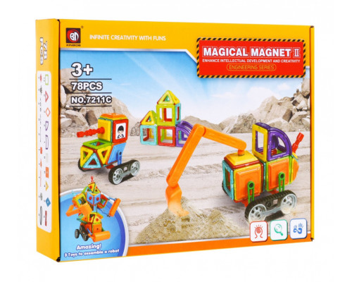 Дитячий конструктор магнітний 3+ 78 ел.