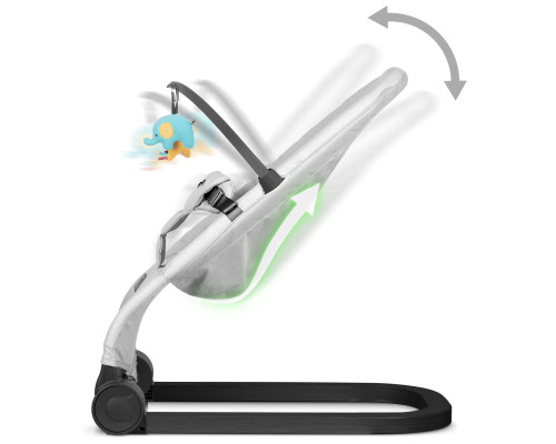 Крісло-гойдалка для немовлят Nukido з іграшками, 72 х 45,5 х 41-62 см - світло-сіра