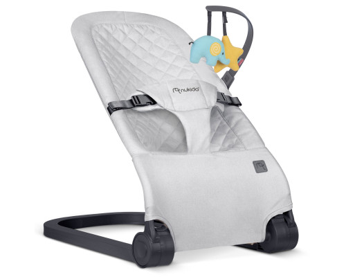 Крісло-гойдалка для немовлят Nukido з іграшками, 72 х 45,5 х 41-62 см - світло-сіра