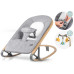 Крісло-гойдалка для немовлят Nukido 2в1 з іграшками, 74 х 40,5 х 47 см - сіра