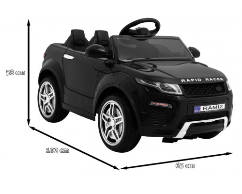 Дитячий електромобіль Rapid Racer Black + Пульт + Вільний старт + EVA + MP3 LED