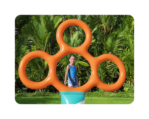 Стійка для фрисбі з обручами для дітей Bestway 122 x 64 x 135 см - різнокольорова