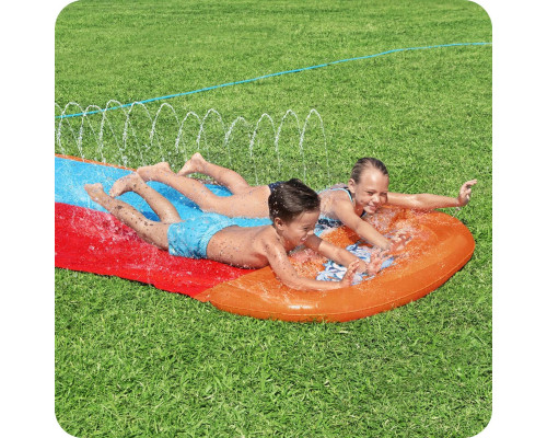 Водна гірка двомісна Bestway 52478 488 см, червно-синя