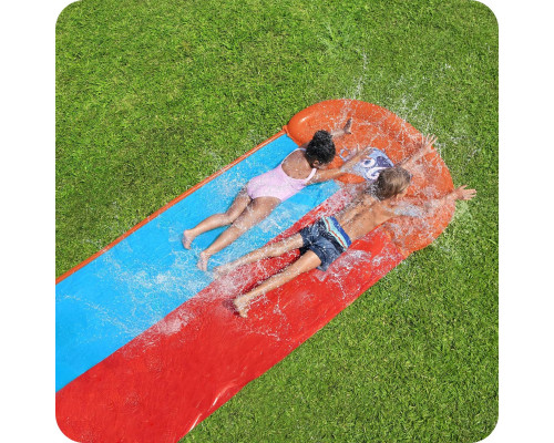 Водна гірка двомісна Bestway 52478 488 см, червно-синя