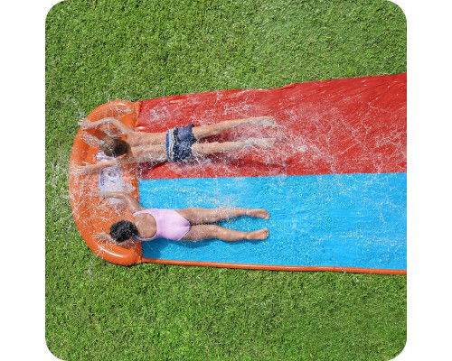 Водна гірка двомісна Bestway 52478 488 см, червно-синя