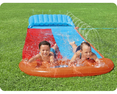 Водна гірка двомісна Bestway 52478 488 см, червно-синя