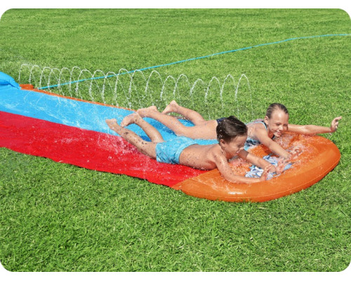 Водна гірка двомісна Bestway 52478 488 см, червно-синя