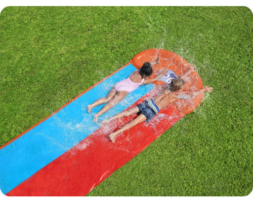 Водна гірка двомісна Bestway 52478 488 см, червно-синя