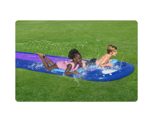 Водна гірка двомісна Bestway 52642 488 см, фіолетово-синя