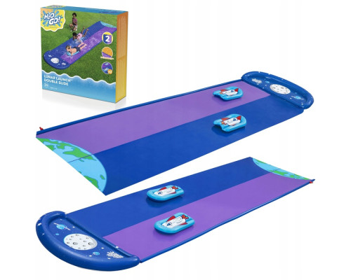 Водна гірка двомісна Bestway 52642 488 см, фіолетово-синя