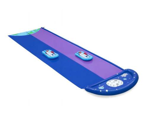 Водна гірка двомісна Bestway 52642 488 см, фіолетово-синя