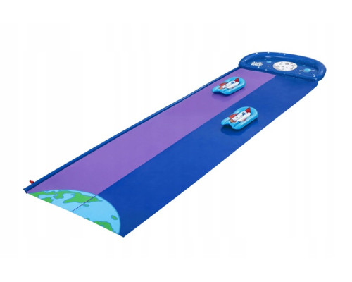 Водна гірка двомісна Bestway 52642 488 см, фіолетово-синя