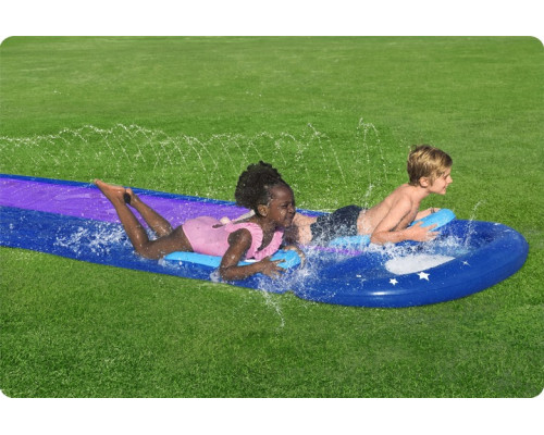 Водна гірка двомісна Bestway 52642 488 см, фіолетово-синя