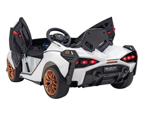 Lamborghini SIAN на акумуляторі для дітей Білий + Пульт + EVA + Free Start + Audio LED