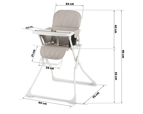Стільчик для годування Ricokids Nuco 70 х 60 х 95 см - бежево-білий