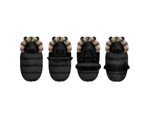 Конверт Elmi Ricokids для коляски та санок, 95 х 48 см - чорний