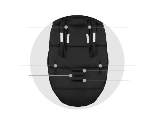 Конверт Elmi Ricokids для коляски та санок, 95 х 48 см - чорний