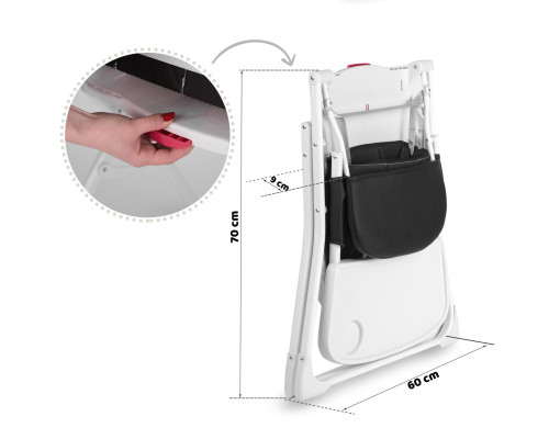 Стільчик для годування Ricokids Nuco 70 х 60 х 95 см - чорно-білий