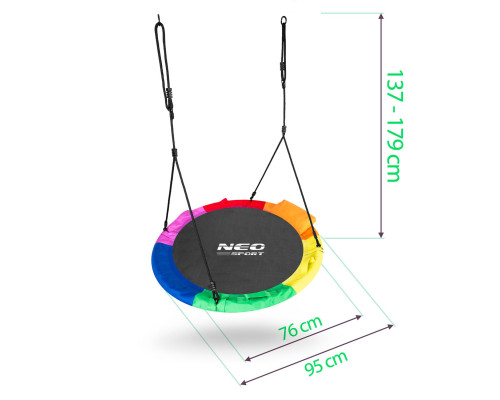 Гойдалка Гніздо лелеки Neo-Sport Swingo XXL 95 см - різнокольорова
