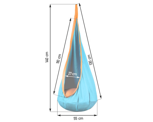 Крісло-кокон підвісне Neo-Sport, бірюзове