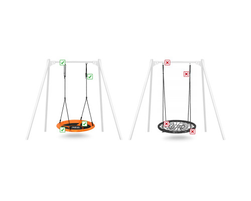 Гойдалка Лелече гніздо Neo-Sport Swingo XXL 95 см - помаранчева