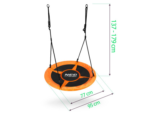 Гойдалка Лелече гніздо Neo-Sport Swingo XXL 95 см - помаранчева