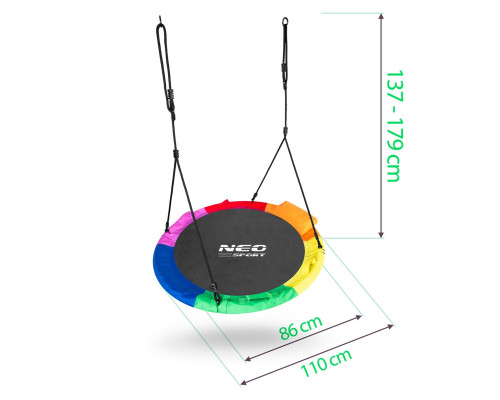 Гойдалка Neo-Sport Лелече гніздо Swingo XXL 110 см - різнокольорова
