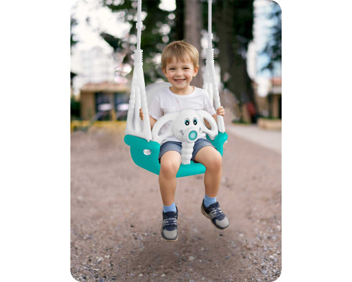 Гойдалка 3-в-1 Слоник Ricokids, 130 х 162 см - бірюзово-біла