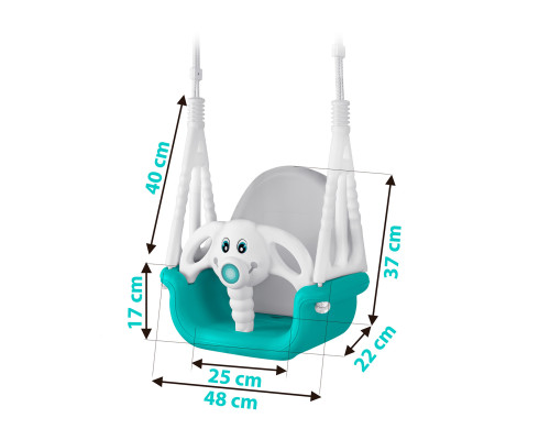 Гойдалка 3-в-1 Слоник Ricokids, 130 х 162 см - бірюзово-біла