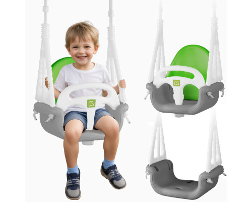 Гойдалка одномісна 3-в-1 Ricokids 130 х 162 см - сіро-зелена