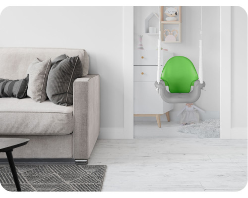 Гойдалка одномісна 3-в-1 Ricokids 130 х 162 см - сіро-зелена