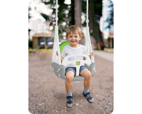 Гойдалка одномісна 3-в-1 Ricokids 130 х 162 см - сіро-зелена