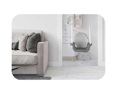 Гойдалка 3-в-1 Слоник Ricokids, 130 х 162 см - сіро-біла