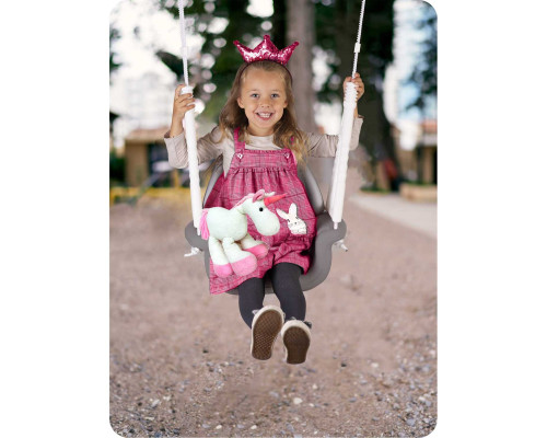 Гойдалка 3-в-1 Слоник Ricokids, 130 х 162 см - сіро-біла