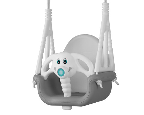 Гойдалка 3-в-1 Слоник Ricokids, 130 х 162 см - сіро-біла