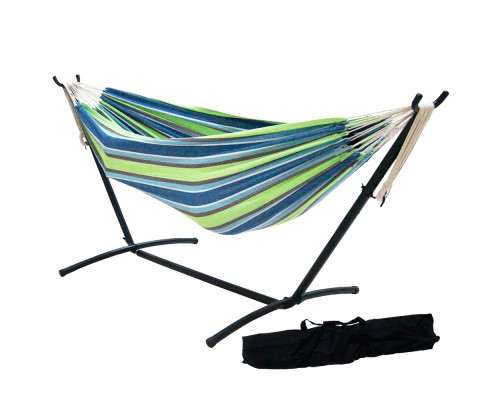 Гамак зі сталевою підставкою inSPORTline Novelstalk - зелено-синій