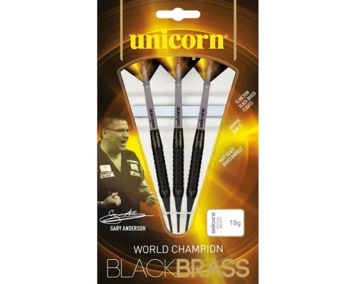 Дротики для дартсу м'які Unicorn WC Black Brass Gary Anderson - 3 шт