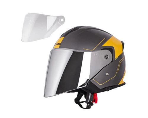 Шолом мотоциклетний W-TEC V586 Urbaztec розмір XS 53-54 см, жовто-сірий