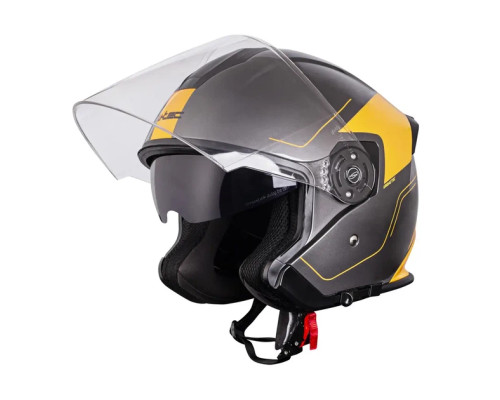 Шолом мотоциклетний W-TEC V586 Urbaztec розмір XS 53-54 см, жовто-сірий