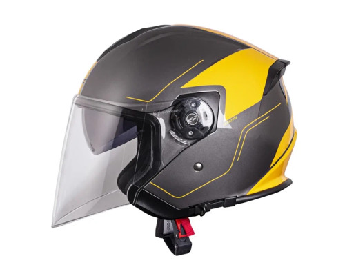 Шолом мотоциклетний W-TEC V586 Urbaztec розмір XS 53-54 см, жовто-сірий