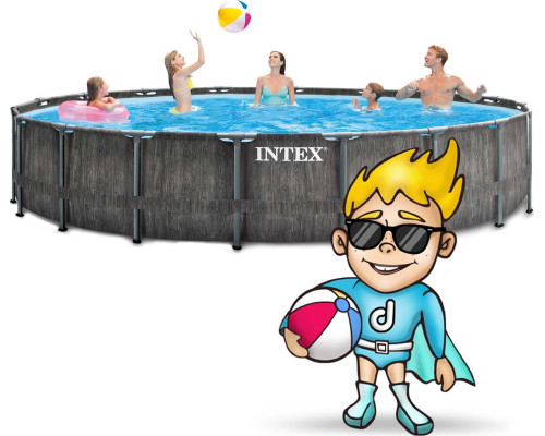 Басейн каркасний 21в1 INTEX 126744, 549 x 122 см, темно-сірий Басейн каркасний 21в1 INTEX 126744, 549 x 122 см, темно-сірий